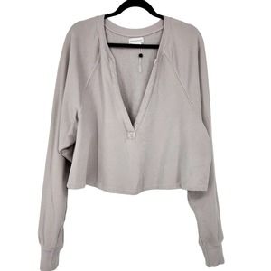 Lovers + Friends Plunge Neck Crop Sweatshirt Sz M